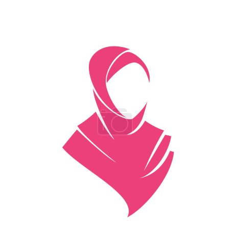 Téléchargez les illustrations : Logo hijab isolé sur fond blanc, illustration vectorielle - en licence libre de droit