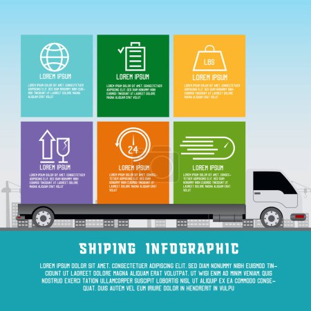 Illustration for Shipping info graphic for business. vector illustration - Royalty Free Image