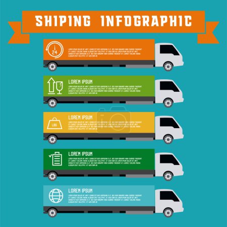 Photo for Shipping info graphic for business. vector illustration - Royalty Free Image