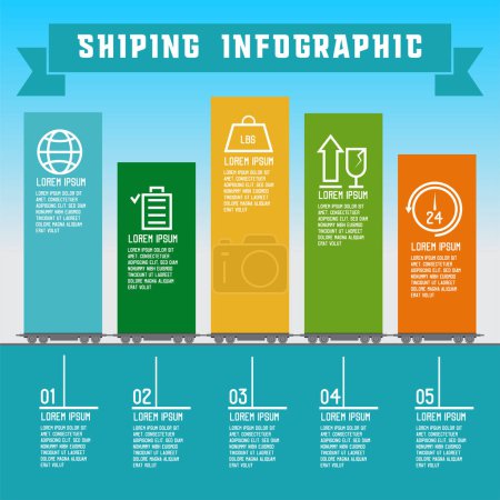 Illustration for Shipping info graphic for business. vector illustration - Royalty Free Image