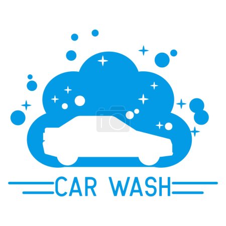 Ilustración de Logotipo del servicio de lavado de autos aislado sobre fondo blanco, ilustración vectorial - Imagen libre de derechos