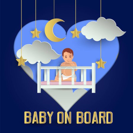 Illustration for Baby on board poster. vector illustration - Royalty Free Image