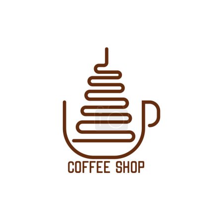 Ilustración de Logotipos de la cafetería aislados sobre fondo blanco, ilustración vectorial - Imagen libre de derechos