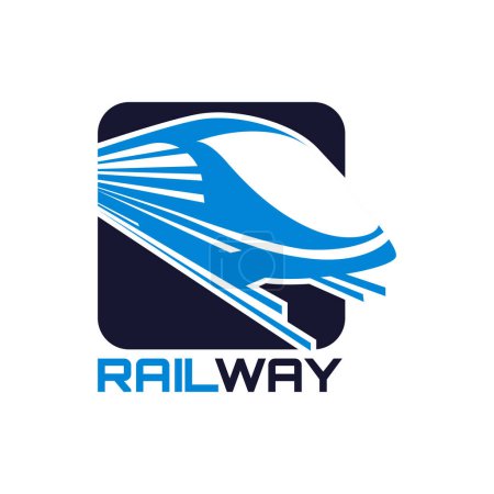 Téléchargez les illustrations : Logo ferroviaire isolé sur fond blanc. illustration vectorielle - en licence libre de droit