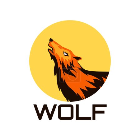 Ilustración de Logotipo Wolf aislado sobre fondo blanco. ilustración vectorial - Imagen libre de derechos