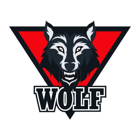 Téléchargez les illustrations : Logo Wolf isolé sur fond blanc. illustration vectorielle - en licence libre de droit