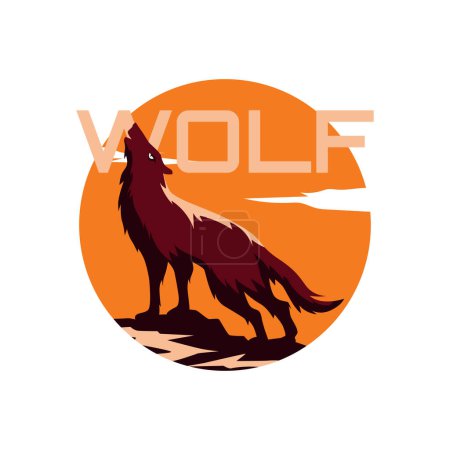 Ilustración de Logotipo Wolf aislado sobre fondo blanco. ilustración vectorial - Imagen libre de derechos