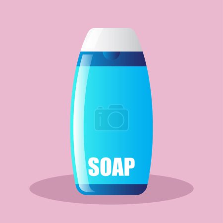 Téléchargez les illustrations : Bouteille de savon liquide avec pompe airless distributeur. illustration vectorielle - en licence libre de droit
