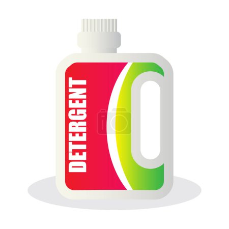 Ilustración de Frasco de detergente líquido sobre fondo blanco. ilustración vectorial - Imagen libre de derechos