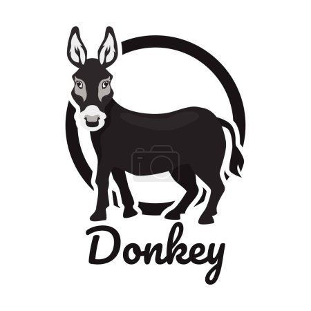 Illustration for Donkey logo isolated on white background. vector illustration - Royalty Free Image