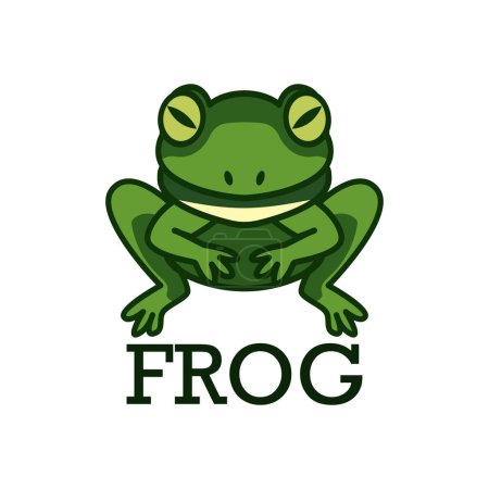 Téléchargez les illustrations : Logo grenouille verte isolé sur fond blanc. illustration vectorielle - en licence libre de droit