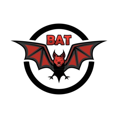 Ilustración de Logotipo de murciélago aislado sobre fondo blanco. ilustración vectorial - Imagen libre de derechos