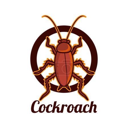 Ilustración de Logotipo de cucaracha aislado sobre fondo blanco vector ilustración - Imagen libre de derechos