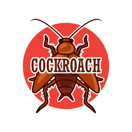 Ilustración de Logotipo de cucaracha aislado sobre fondo blanco vector ilustración - Imagen libre de derechos