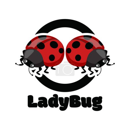 Illustration for Lady bug logo isolated on white background vector illustration - Royalty Free Image