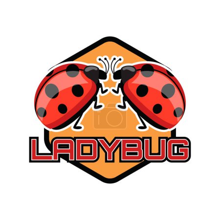 Ilustración de Logo de la señora insecto aislado en la ilustración vector de fondo blanco - Imagen libre de derechos