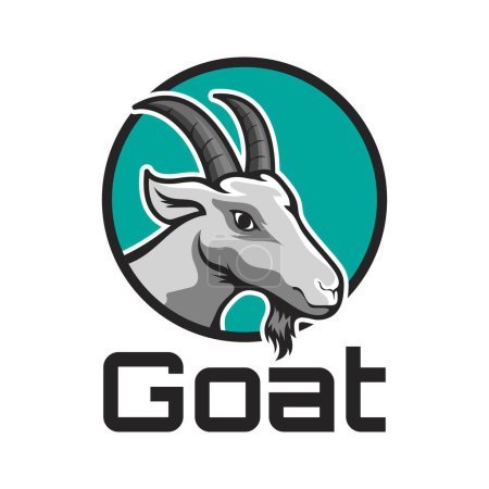 Téléchargez les illustrations : Logo de chèvre isolé sur fond blanc. illustration vectorielle - en licence libre de droit