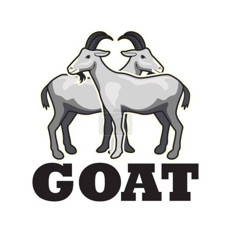 Téléchargez les illustrations : Logo de chèvre isolé sur fond blanc. illustration vectorielle - en licence libre de droit