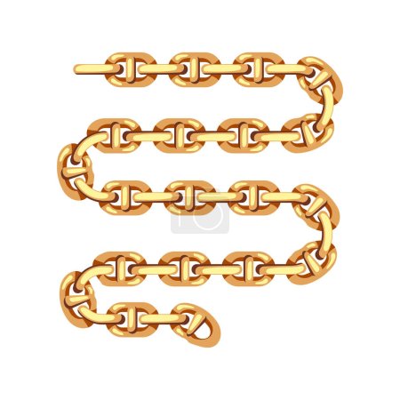 Téléchargez les illustrations : Bracelet chaines en or isolé sur fond blanc. illustration vectorielle - en licence libre de droit