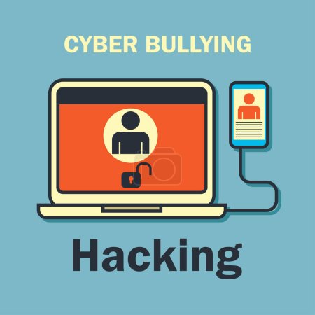 Illustration for Cyber bullying on internet for cyber bullying concept. vector illustration - Royalty Free Image