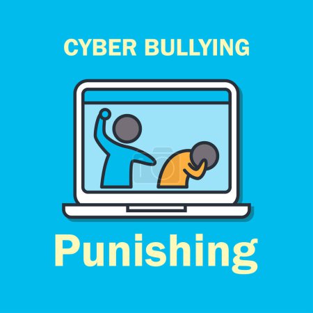 Illustration for Cyber bullying on internet for cyber bullying concept. vector illustration - Royalty Free Image