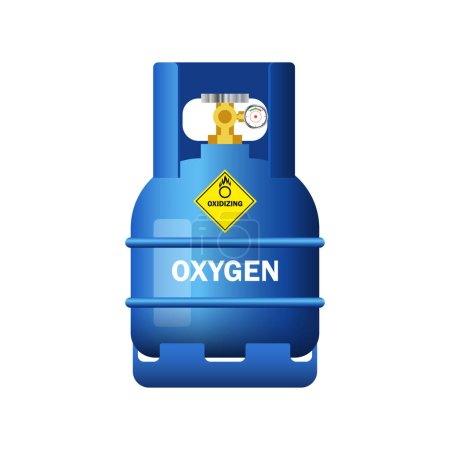 Photo for Blue gas cylinder containing oxygen isolated on white background. vector illustration - Royalty Free Image