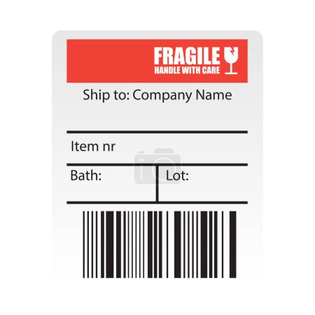 Ilustración de Etiqueta de etiqueta de código de barras de envío para la empresa de envío. ilustración vectorial - Imagen libre de derechos