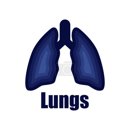 Téléchargez les illustrations : Logo pulmonaire isolé sur fond blanc pour clinique pulmonaire. illustration vectorielle - en licence libre de droit