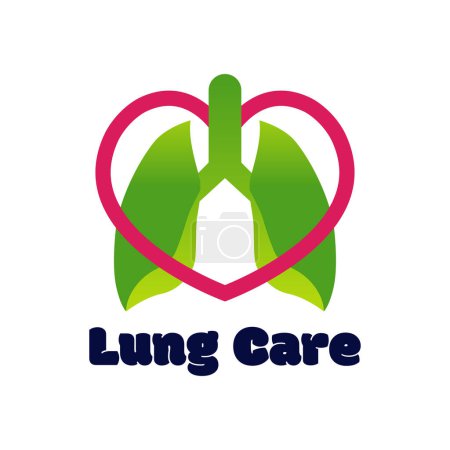 Ilustración de Logotipo pulmonar aislado sobre fondo blanco para clínica pulmonar. ilustración vectorial - Imagen libre de derechos