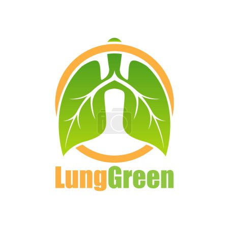 Ilustración de Logotipo pulmonar aislado sobre fondo blanco para clínica pulmonar. ilustración vectorial - Imagen libre de derechos