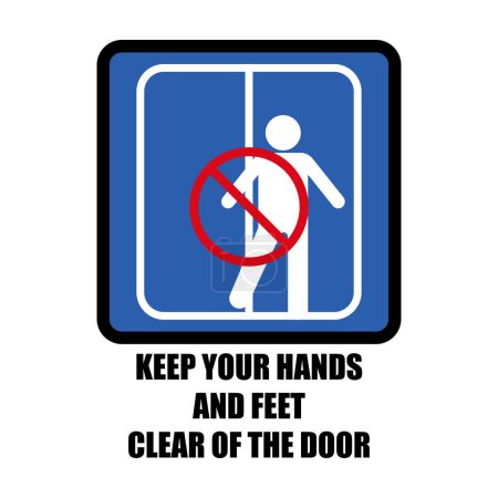 Ilustración de Mantenga las manos y los pies alejados de la puerta aislados sobre fondo blanco. ilustración vectorial - Imagen libre de derechos