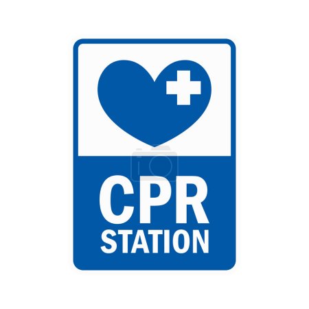 Téléchargez les illustrations : RCR Signe et symbole de réanimation cardiopulmonaire. illustration vectorielle - en licence libre de droit