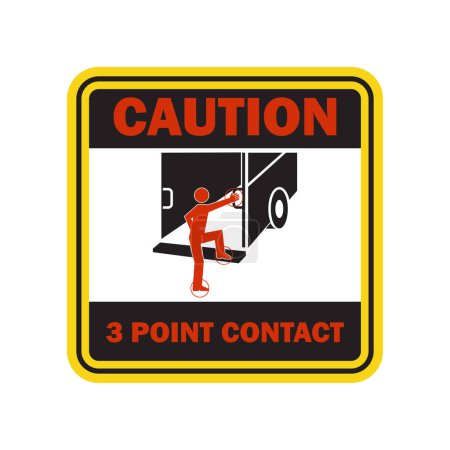 Ilustración de Advertencia de precaución para manejar su vehículo de la carretilla elevadora en su industria, símbolo de la muestra. ilustración vectorial - Imagen libre de derechos