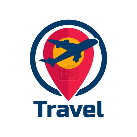 Téléchargez les illustrations : Logo touristique de voyage isolé sur fond blanc. illustration vectorielle - en licence libre de droit