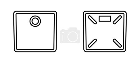 Photo for Analog body weight scale icon set. Mechanical scale. Illustration. Outline object isolated on white background. Icon for web. - Royalty Free Image