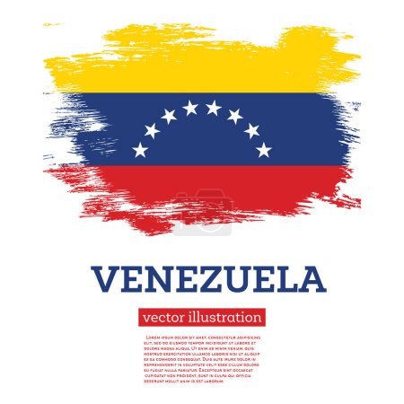Illustration for Venezuela Flag with Brush Strokes. Vector Illustration. Independence Day. - Royalty Free Image