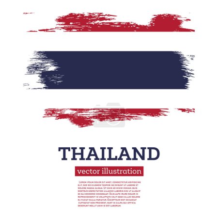 Illustration for Thailand Flag with Brush Strokes. Vector Illustration. Independence Day. - Royalty Free Image