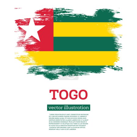 Téléchargez les illustrations : Togo Drapeau avec coups de pinceau. Illustration vectorielle. Jour de l'indépendance. - en licence libre de droit