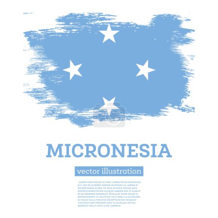 Illustration for Federated States of Micronesia Flag with Brush Strokes. Vector Illustration. Independence Day. - Royalty Free Image