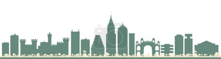Illustration for Abstract Bangalore India City Skyline with Color Buildings. Vector Illustration. Business Travel and Tourism Concept with Historic Buildings. - Royalty Free Image