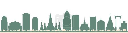 Ilustración de Resumen Bangkok Tailandia City Skyline con edificios de color. Ilustración vectorial. Concepto de viajes de negocios y turismo con arquitectura moderna. - Imagen libre de derechos