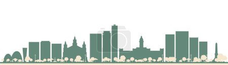 Illustration for Abstract Belo Horizonte Brazil City Skyline with Color Buildings. Vector Illustration. Business Travel and Tourism Concept with Modern Architecture. - Royalty Free Image