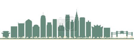 Ilustración de Resumen Chongqing China City Skyline con edificios de color. Ilustración vectorial. Concepto de viajes de negocios y turismo con arquitectura moderna. - Imagen libre de derechos