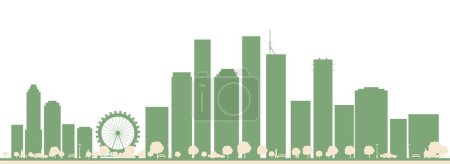 Téléchargez les illustrations : Résumé Brisbane Australia City Skyline with Color Buildings. Illustration vectorielle. - en licence libre de droit