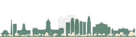 Illustration for Abstract Buenos Aires Argentina City Skyline with Color Landmarks. Vector Illustration. - Royalty Free Image