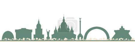 Téléchargez les illustrations : Résumé Kiev Ukraine City Skyline With Color Landmarks. Voyages d'affaires et tourisme Concept avec bâtiments historiques. Illustration vectorielle. - en licence libre de droit