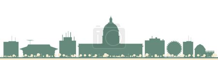Ilustración de Resumen Olympia Washington City Skyline with Color Buildings. Ilustración vectorial. Concepto de viajes de negocios y turismo con edificios modernos. Imagen para Presentación, Banner, Placard y Sitio Web. - Imagen libre de derechos