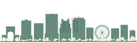 Téléchargez les illustrations : Résumé Orlando City Skyline with Color Buildings. Illustration vectorielle. Business Travel and Tourism Concept avec Orlando City. Image pour la présentation Plaque de bannière et site Web. - en licence libre de droit