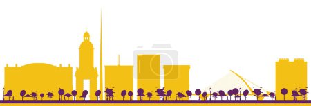 Téléchargez les illustrations : Résumé Dublin Ireland City Skyline Silhouette with Color Buildings. Illustration vectorielle. Voyage d'affaires et tourisme Concept avec une architecture moderne. - en licence libre de droit