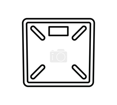 Illustration for Analog body weight scale icon. Mechanical scale. Vector illustration. Outline object isolated on white background. Icon for web. - Royalty Free Image